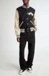 Wool Blend and Leather Varsity Jacket for Men and Women in USA