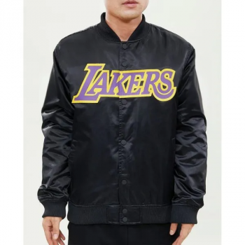 Shop Wordmark Los Angeles Lakers Satin Jacket