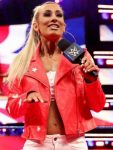 Wrestler Carmella Red Leather Jacket for Fans in USA
