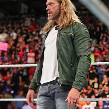 Stylish green leather jacket inspired by WWE Edge