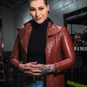 WWE Rhea Ripley Brown Leather Jacket for Fans in USA