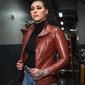 Stylish WWE Rhea Ripley Brown Leather Jacket for Women in USA