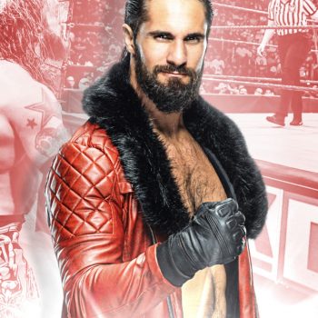 WWE Seth Rollins Faux Shearling Collar Black Leather Jacket for Fans in USA