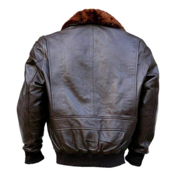 Warm Quilted Lining WWII Navy G1 Flight Bomber Jacket with Faux Fur Collar in USA
