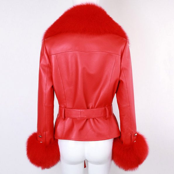 YOLOAgain Detachable Faux Fur Collar and Cuffs Genuine on model in USA
