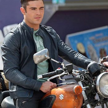 Genuine Leather Jacket Zac Efron Wears in Baywatch Movie in American Market