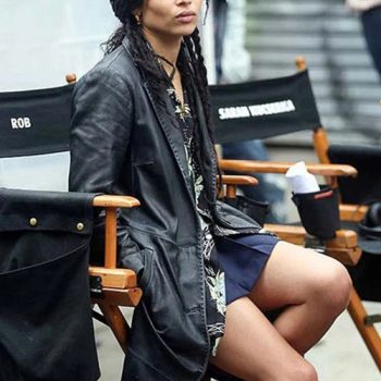 Sleek Leather Long Coat Gracing Zoë Kravitz's Look in United state