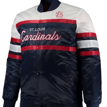 Satin Cardinals jacket with ribbed collar in American Style