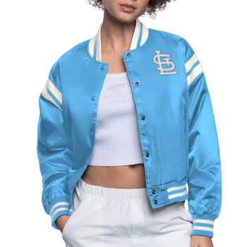 St. Louis Cardinals light blue satin varsity jacket in USA