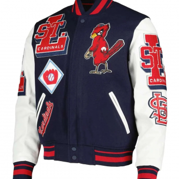 St. Louis Cardinals navy and white varsity jacket in USA