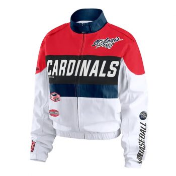 St. Louis Cardinals red white racing jacket in USA