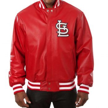 St. Louis Cardinals red leather varsity jacket in USA