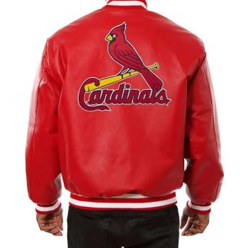 Genuine red leather Cardinals baseball jacket in United State Market